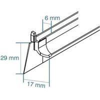 Türdichtung unten Doppellippe für Glas 6mm, 1155mm