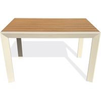 TONGA - Table de jardin 4 places en alu plateau polywood aspect bois - DCB GARDEN