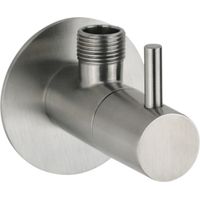 Robinet rond sous évier en acier inoxydable pour raccordement au mélangeur Pollini Jessy Steel RU0090283AS Acier inoxydable