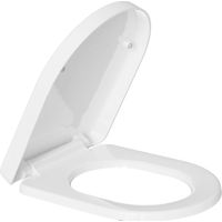 Todot – Abattant WC forme D en Duroplast blanc – Déclipsable avec frein de chute – Charnière réglable – Dimensions 44.5 x 36.2 x 5.8 cm