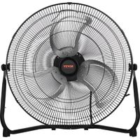 VEVOR Ventilateur de sol, 3 vitesses, ventilateur industriel en metal robuste 508 mm, inclinaison a 360°, vitesse du vent 6,5 m/s, pour maison, bureau, garage, magasin commercial, chambre a coucher