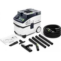 Festool – Aspirateur professionnel CT 15 E-Set – 1200 W – 230 V – 15 l – Dépression 24000 Pa – Antistatique – Commande tactile intuitive