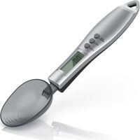 Arendo Löffelwaage digital 0,1g - Küchenwaage Feinwaage - LCD-Anzeige - Digitalwaage - Professionelles Küchenzubehör - 2 abnehmbare Löffel