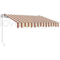 Rollmarkise 300x200 aus Aluminium – Bordeaux/Creme