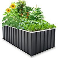 KINGBIRD Carré potager sans fond, 174x90x60cm, vert foncé