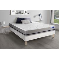Ensemble matelas 140x200 ACTILATEX SOFT 3zones de confort + sommier KIT blanc