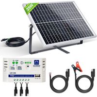 ECO-WORTHY Solar Panel Kit 25W 18V Mono Solar PV Panel 25W with 10A Controller for Car RV Home Battery Charging