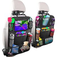 CSPARKV Organisateur Voiture Enfant, 2PCS Rangement Voiture Auto Accessoire Voiture Interieur, Support pour Tablette Transparent 10 poches, Noir