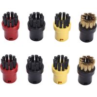 Steam Cleaner Round Brush Set 8 Pcs Steam Cleaners Cleaning Nozzles Attachments Accessories Kit Replacement for Karcher SC1 SC2 SC3 SC4 SC5 SC7 CTK10
