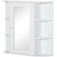 Spiegelschrank Badezimmerspiegel Wandmontage Hängeschrank mit 8 Fächern Vielseitiger Schrank Weiß 66x17x63cm für Badezimmer
