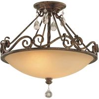 Plafonnage Château E27 40W Steel, verre Bronze Mokka B: 39,2 cm Ø39.2 cm Dimmable