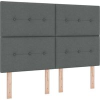 Lit double Lit adulte Lit à ressorts avec matelas Gris foncé 160 x 200 cm tissu