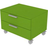 Cassettiera 2 cassetti - Design moderno, chiusura rallentata - Verde mela