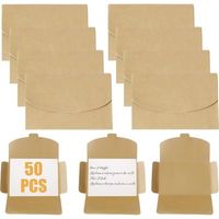 Enveloppes,Enveloppes en Papier Kraft,Enveloppes de Carte de Visite de Mariage,Enveloppes Mignonnes Faites à la Main,Enveloppes Classique Rabat (Jaune,50 Pièces,16 10.5cm)