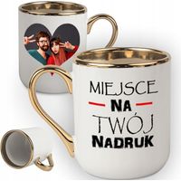 Mug personnalisé avec anse dorée - Mug cadeau photo avec votre photo