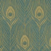Peacock Feather Luxury Wallpaper Turquoise Gold Bird Green AS Creation