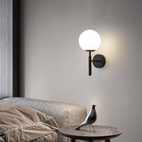 Lampe murale moderne Lampe murale LED Lampe murale LED Lampe miroir Lampe murale LED Lampe murale LED en verre Lampe murale moderne Intérieur. Couvercle Cream-Black E27 Monochrome White-12W [Classe d'