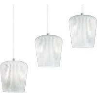Sospensione vetro bianco gea luce numa dec e27 led lampada soffitto decentramento classica