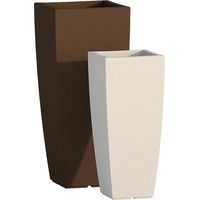 Hohe quadratische Vase Cromia Square aus harz 'Made in Italy -Grau / 90 cm