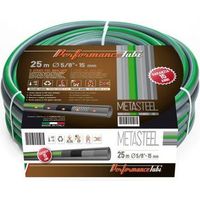 Tubo da giardino Mèta Steel a 5 strati in PVC doppio rinforzo tessile trecciato e magliato - Lunghezza: 50 mt, Diametro Ø: 19 mm - 3/4 di pollice