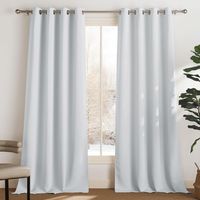 Lot de 2 Rideau Occultant Thermique Isolant Anti Froid et Chaleur 132x274 (lxH) Tenture Opaque à Oeillets Isolation Lumiere Uv Decoration Chambre Maison Salon Intérieurs, Blanc