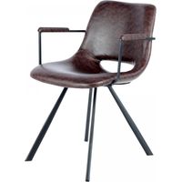 Fauteuil semi artisanal en lin LOT DE 2 ASE 57x58 marron foncé