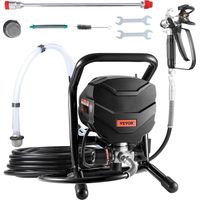 VEVOR Airless-Farbspritzgerät mit Ständer 650 W hocheffizientes Airless Spritzgerät 3000 PSI elektrische Farbspritzmaschine, Verlängerungsstange und Reinigungssets für Außenmöbel Zäune