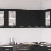 Vidaxl – Armoire suspendue Lyon – Chêne noir – 60 x 31 x 60 cm – 2 portes – 1 étagère – Montage mural – Grand espace de rangement