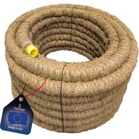 tecuro Drainagerohr 5 Meter - DN80, flexibel, gewellt und geschlitzt, mit Kokosumflechtung, PVC-U, DIN 1187