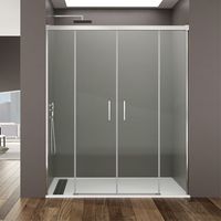 Box doccia BASIC SPAZIO 2 fissi + 2 scorrevoli, Finiture: Trasparente - Estensione: 172 - 182 cm