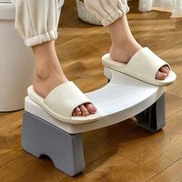 CREA Bathroom Folding Toilet Stool For Adults And Kids, Bathroom Squat Stool, Heavy Duty 7inch Non Slip Squatting Pooping C Curve Toilet Stool(white)