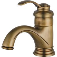 Grifo de baño antiguo, grifo de lavabo retro de latón cepillado, estilo nostálgico.