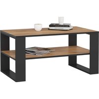 Mesa de centro ALEX Roble Craft 92 cm con patas en color Negro 92x53x45 cm