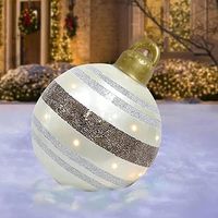 Weitere Weihnachtsdekorationen, 60 cm Weihnachtskugel, PVC aufblasbare Weihnachtskugel als Weihnachtskugel, private Weihnachtskugel für Garten, Hof, Haustürdekoration, Silber