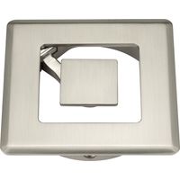 Confurn Kabeldurchgang Orbit 90x90mm Kabelmanagement Kabeldurchführung mit aufklappbarem Mittelteil, Zinkdruckguss, alufarbig
