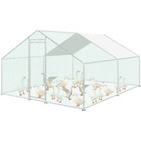 Swanew – Enclos poulailler grillagé 3x4x2m – Imperméable et résistant aux UV – Construction en acier galvanisé – Porte sécurisée avec serrure