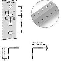 Perfil angular de acero para sistema modular 38 x 38 x 1,7 mm