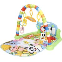 Tapis d'éveil bébé 4 en 1 multicolore – Gymnase d'activités avec pendentifs et piano – Développement moteur et sensoriel – Jeobest