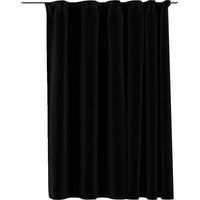 Rideau occultant d'aspect de lin avec crochets Noir 290x245 cm