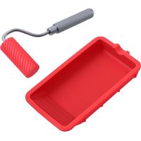 Glue roller with silicone tray, reusable paint tray, wood glue container, suitable for art and craft.