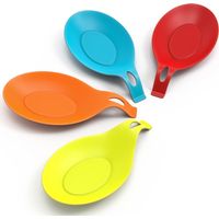 Repose-cuillère de cuisine en silicone 4 pièces, repose-cuillère en silicone, ensemble de repose-cuillère de cuisine en silicone