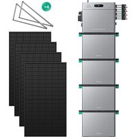 Zendure SolarFlow 2400 Pro - Batterie Solaire 2400W AC, PV 4800W, 2.4-16.8kWh, Plug & Play, IP65, Tesla/Pompes à Chaleur. avec 4xAB3000L (11.52 kWh), avec 450Wx4 Panneau Bifacial, avec 8x supports