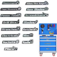 magnétiques pour outils de travail Pack de 15 étiquettes