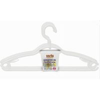 Set 3 Pz Grucce Plastica Stampelle Appendi Abiti Pantaloni Giacche Bianco 79329