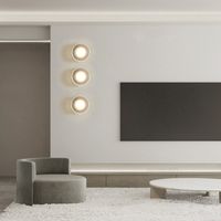 Applique Murale Moderne Lampe Murale Métal Acrylique Blanc Chaud Eclairage Lumière Argenté Ø13,5cm 3Pcs
