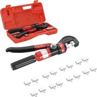 Vidaxl – Pince à sertir hydraulique 4-70 mm² – Acier – Force de sertissage 50 kN – Mallette de rangement et 8 adaptateurs inclus