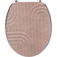 Abattant wc mdf 18 pouces couvercle design imprime et assise facon bois attaches acier inoxydable - minimalist blush - Tendance