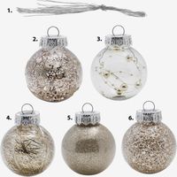 Glänzende Weihnachtskugeln 6 cm 25 Stk. Champagner