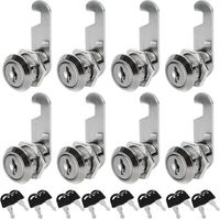 NALOOKAMICLot de 8 Serrures Boîte aux Lettres Universelle, 30mm Serrure Armoire Metallique, Barillet Boite aux Lettres en Alliage de Zinc avec 16 Clés pour Tiroir, Armoire, Placard, Boîte aux Lettres