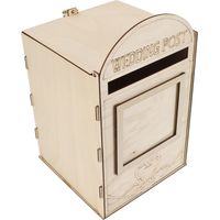 Boîte aux lettres de mariage en bois à faire soi-même avec serrure et clé pour décoration de réception, anniversaire de mariage JM01618
